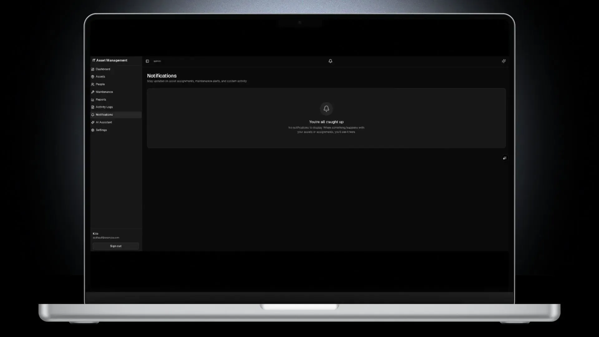 IT Asset Management System — Fetch, list, and mark-notifications-as-read endpoints, user-scoped.